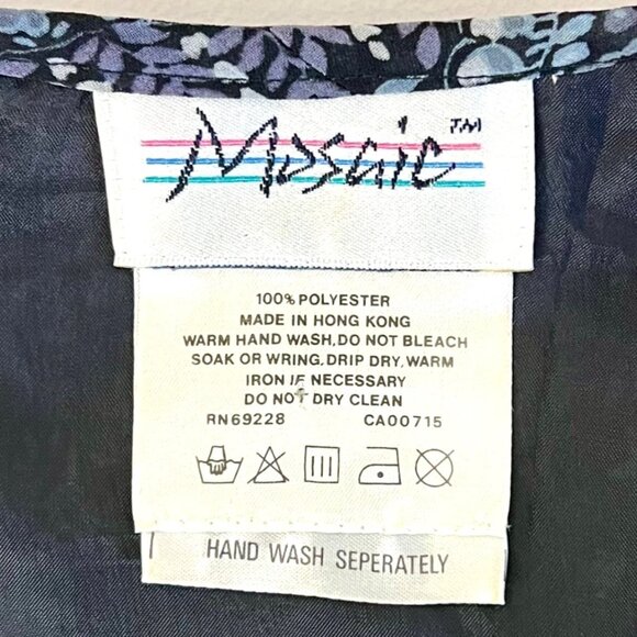 Vintage 90s Y2K Womens 2 Piece Shades of Blue Floral Paisley Top & Skirt Set M/L - Picture 3 of 16